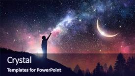  Presentation with night sky - Cool new PPT layouts with outer space - stary clear night sky mixed backdrop and a navy blue colored foreground