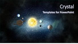  Presentation with planets - Amazing PPT layouts having outer space - system of planets mixed media backdrop and a wine colored foreground