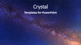  Presentation with outer space - Beautiful presentation theme featuring outer space - view to milky way galaxy backdrop and a navy blue colored foreground
