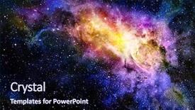  Presentation with space - Colorful presentation theme enhanced with outer space nebual and galaxy backdrop and a navy blue colored foreground