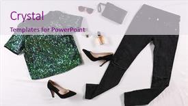  Presentation with clothes - Theme featuring outfit - modern clothes on bed background and a sky blue colored foreground