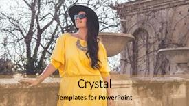  Presentation with plus size fashion model - Slide deck having outfit elegant look plus size background and a yellow colored foreground