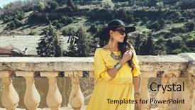  Presentation with plus size fashion model - Presentation design consisting of outfit elegant look plus size background and a yellow colored foreground