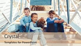  Presentation with autumn blue - Cool new presentation theme with blue and navy color backdrop and a lemonade colored foreground