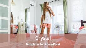  Presentation with closet - Slide set having outfit in her closet messy background and a coral colored foreground