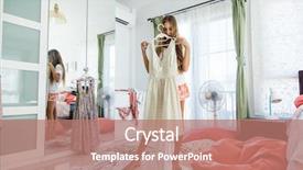  Presentation with closet - Presentation theme featuring outfit in her closet messy background and a coral colored foreground