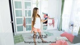  Presentation with closet - Presentation theme with outfit in her closet messy background and a lemonade colored foreground