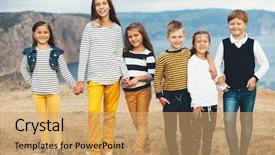  Presentation with fall colors - PPT theme featuring outfit in navy and yellow background and a coral colored foreground