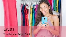  Presentation with sms - Audience pleasing slides consisting of outfit texting sms on social backdrop and a coral colored foreground