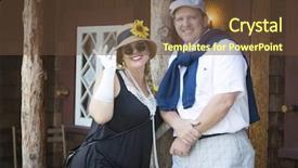  Presentation with twenties - PPT layouts consisting of outfits from the twenties background and a tawny brown colored foreground