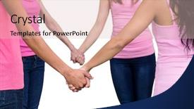  Presentation with breast cancer light - Slides enhanced with outfits joining in a circle background and a lemonade colored foreground