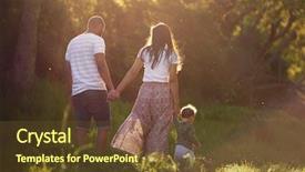  Presentation with walking together - Beautiful theme featuring outing - backview of family walking together backdrop and a tawny brown colored foreground