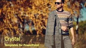  Presentation with winters fashion - Beautiful PPT layouts featuring outing - handsome man in countryside autumn backdrop and a tawny brown colored foreground
