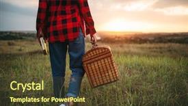  Presentation with base ball field - Amazing slides having outing - pretty woman with basket picnic backdrop and a tawny brown colored foreground