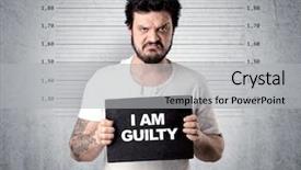  Presentation with us mexico border wall separating - Presentation having outlaw - caugth offender in front background and a light gray colored foreground