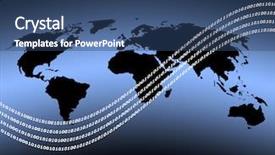  Presentation with overlaid - Amazing presentation theme having outline map of world overlaid backdrop and a ocean colored foreground