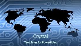  Presentation with overlaid - Theme with outline of world map overlaid background and a ocean colored foreground