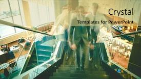  Presentation with upstairs - Cool new PPT theme with outlines of businessmen going upstairs backdrop and a  colored foreground