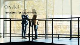  Presentation with railing - PPT theme having outlines-of-two-elegant-male background and a soft green colored foreground