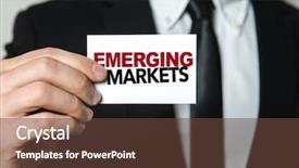  Presentation with stock markets - Slides with outlook - emerging markets background and a tawny brown colored foreground