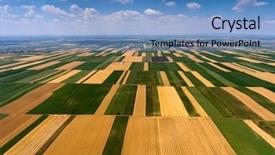  Presentation with agriculture - Theme with outlook - rural aerial landscape with multicolor background and a teal colored foreground