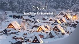  Presentation with japan - Slides having outlook - shirakawago light-up with snowfall gifu background and a gray colored foreground