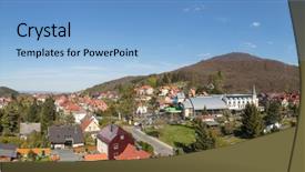  Presentation with sky blue - Amazing slide deck having outlook - town wernigerode as panorama backdrop and a  colored foreground