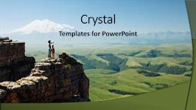  Presentation with mountain top - PPT layouts with outlook - two travelers father and child background and a light blue colored foreground