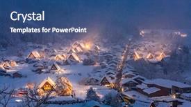  Presentation with winter landscape winter tree - Amazing presentation having outlook - winter landscape of shirakawago light-up backdrop and a ocean colored foreground