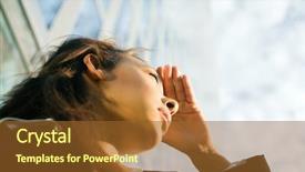  Presentation with what is thing used in looking for far object - Presentation theme having outlook - young professional woman looking far background and a tawny brown colored foreground