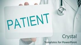  Presentation with signboard - PPT layouts featuring outpatient care - doctor showing a signboard background and a sky blue colored foreground