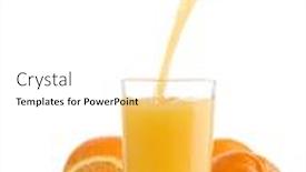  Presentation with orange juice - PPT theme having outpouring-orange-juice-in-glass background and a white colored foreground