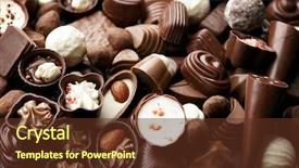  Presentation with pulses food assortment legume - Beautiful slide deck featuring output - assortment of delicious chocolate candies backdrop and a tawny brown colored foreground