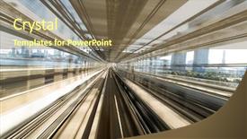  Presentation with tracks - PPT layouts having output - metro subway tracks background and a tawny brown colored foreground