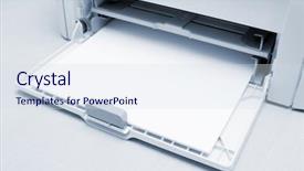  Presentation with ready - Audience pleasing PPT layouts consisting of output device - blank paper-sheets ready for print backdrop and a sky blue colored foreground