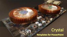  Presentation with graphics - Audience pleasing presentation design consisting of output device - computer graphics card backdrop and a tawny brown colored foreground