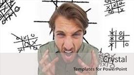  Presentation with yelling - Amazing PPT theme having outraged-man-gesturing-and-yelling backdrop and a light gray colored foreground