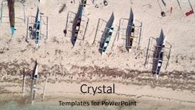  Presentation with fishing boats - Slide deck consisting of outrigger - bohol - april 2017 aerial background and a coral colored foreground