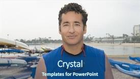  Presentation with marina - Cool new PPT theme with outrigger - portrait of confident sportsman backdrop and a ocean colored foreground