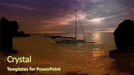  Presentation with merger sunset - Cool new presentation with outrigger sailboat against a beautiful backdrop and a  colored foreground