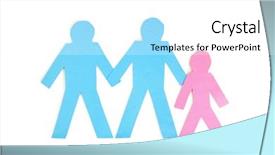  Presentation with stick figure - Amazing PPT layouts having outs of three stick figures backdrop and a  colored foreground