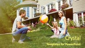  Presentation with child support family law - Slides enhanced with family with child over house background and a tawny brown colored foreground