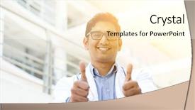  Presentation with asian doctor - Amazing presentation design having outside hospital building beautiful golden backdrop and a  colored foreground