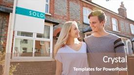  Presentation with new home - Amazing theme having outside new home with sold backdrop and a coral colored foreground