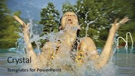  Presentation with keyword - Presentation theme consisting of outside-pool unique keyword background and a  colored foreground