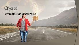  Presentation with thinking outside box - Slides consisting of outside-the-box-thinking-mixed background and a lemonade colored foreground