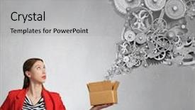  Presentation with thinking outside box - Beautiful PPT theme featuring outside the box thinking mixed backdrop and a light gray colored foreground