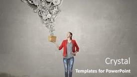  Presentation with thinking outside box - Theme featuring outside the box thinking mixed media background and a gray colored foreground