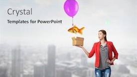  Presentation with thinking outside box - PPT theme consisting of outside the box thinking mixed media background and a light gray colored foreground