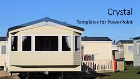  Presentation with trailer-park - Cool new presentation theme with outside trailer in caravan park backdrop and a light blue colored foreground